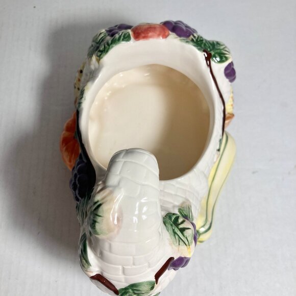 Vintage Ceramic Fall Thanksgiving Cornucopia Table Centerpiece Decor Planter - Picture 11 of 16